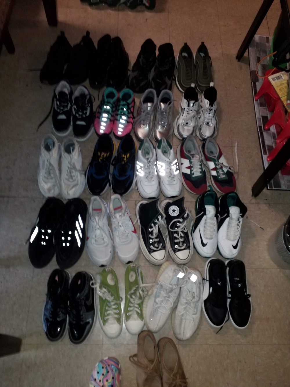 Mixed Men And Women Brand Name Sneakers.